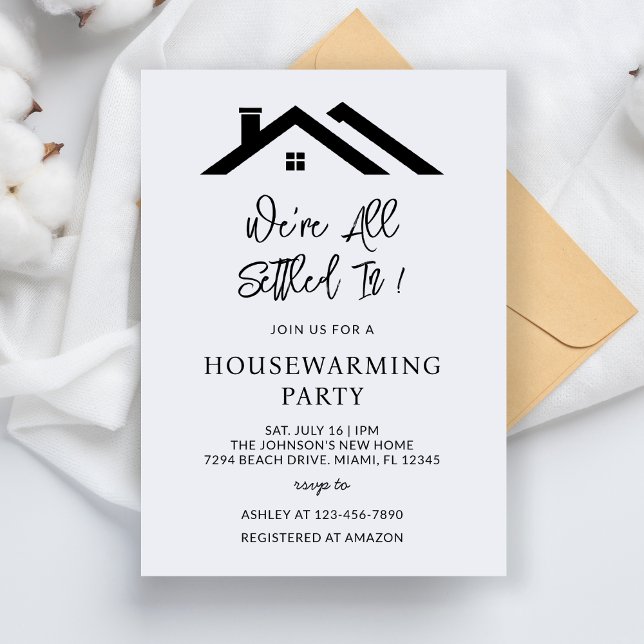 Invitation Nous sommes tous installés dans la nouvelle fête d (Créateur téléchargé)