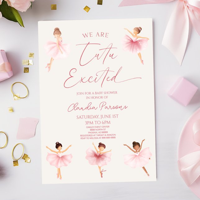 Invitation Nous Sommes Tutu Excité Baby shower Ballerina Ball (Créateur téléchargé)