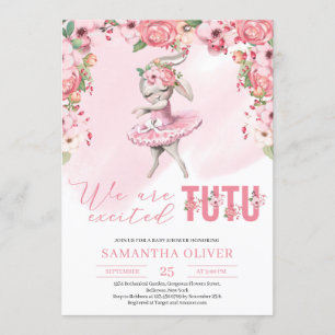 Invitation Nous sommes tutu excité lapin floral fille Baby sh