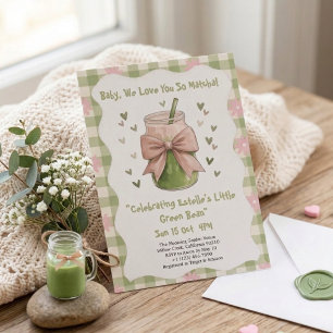 Invitation Nous t'aimons tellement Fille au Matcha Baby Showe