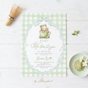 Invitation Nous t'aimons tellement Matcha Baby Shower