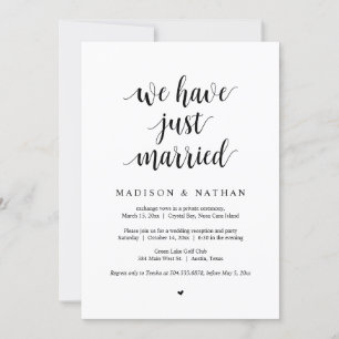 Invitation Nous venons de nous marier, Fête de Mariage en Cat