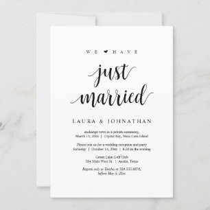 Invitation Nous venons de nous marier, Fête de Mariage en Elo
