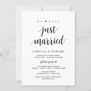 Invitation Nous venons de nous marier, Fête de mariage en fui