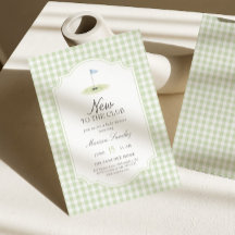 Nouveau au Club Golf Green Gingham Baby Shower