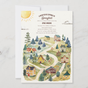 Invitation Nouveau Baby shower d'automne Neutral Kid Hometown