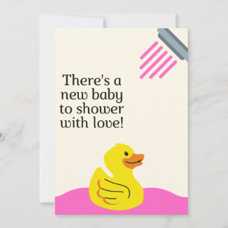Invitation Nouveau bébé à douche avec amour - Eau rose