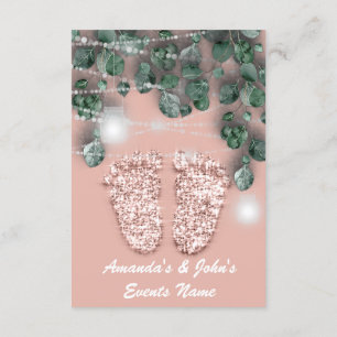 Invitation Nouveau bébé DOUCHE pieds vert Rose fille garçon