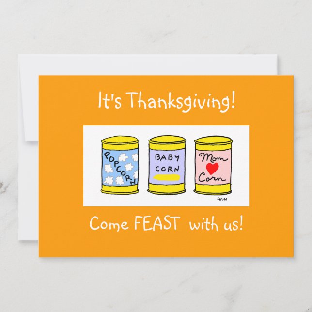 Invitation Nouveau bébé premier Thanksgiving Dîner drôle (Devant)