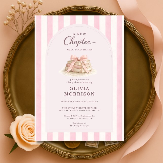 Invitation Nouveau Chapitre Commence Baby Shower Rose (Créateur téléchargé)