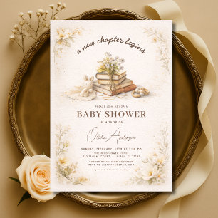 Invitation Nouveau chapitre commence Fête bébé Florale