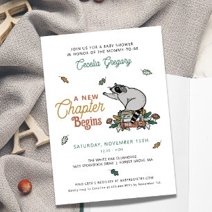 Invitation Nouveau Chapitre Commence Fête Prénatale Bébé Livr