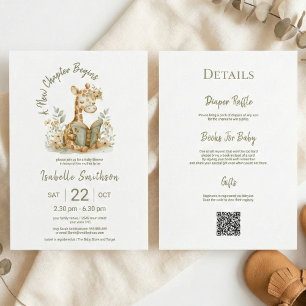 Invitation Nouveau chapitre commence le Baby shower de livre 