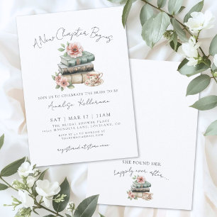 Invitation Nouveau Chapitre Fleurs Jour de Mariage