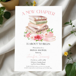 Invitation Nouveau chapitre Tea & Livres Fête des mariées a