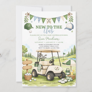 Invitation Nouveau Dans Le Club Baby Shower de Golf