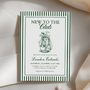 Invitation Nouveau dans le Club Golf Boy Baby Shower