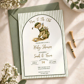Invitation Nouveau dans le Club Teddy Bear Golf Baby Shower