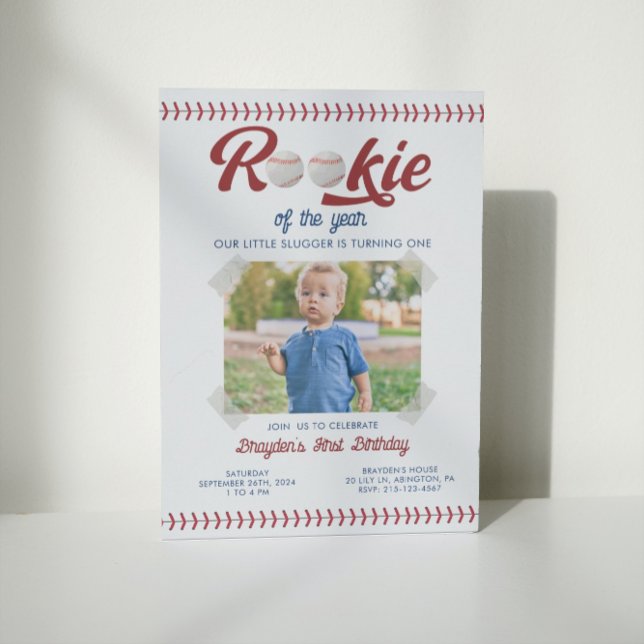 Invitation Nouveau de l'année Photo Baseball Anniversaire (Créateur téléchargé)