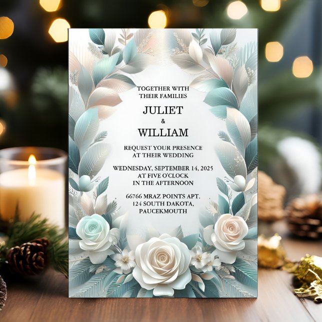 Invitation Nouveau flamme métallique brillant Mariage d'argen (Créateur téléchargé)