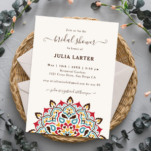 Invitation Nouveau floral arabe Art mandala douche de mariée