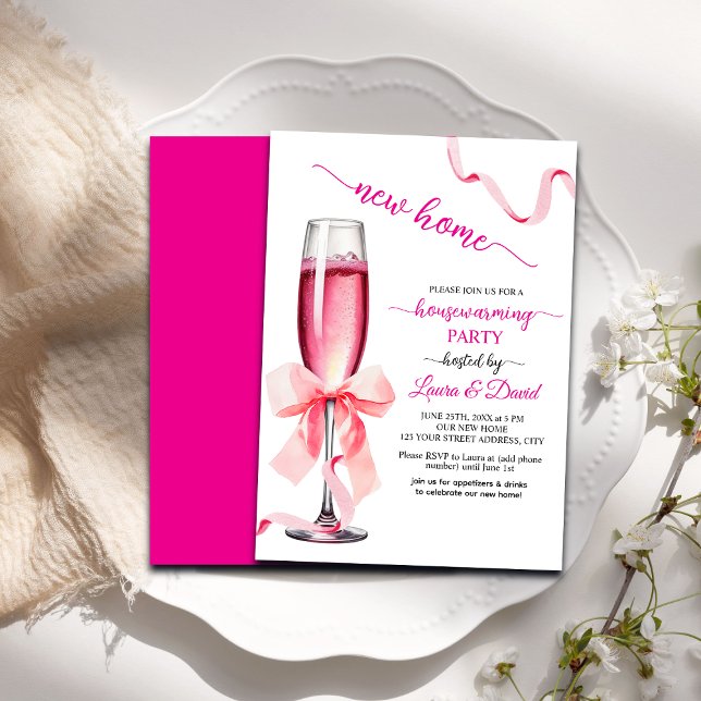 Invitation Nouveau Home Prosecco Glass House Party (Créateur téléchargé)