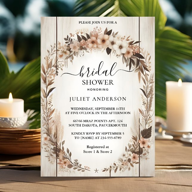 Invitation Nouveau Jardin Ressort Boho Boho Fête des mariées  (Créateur téléchargé)