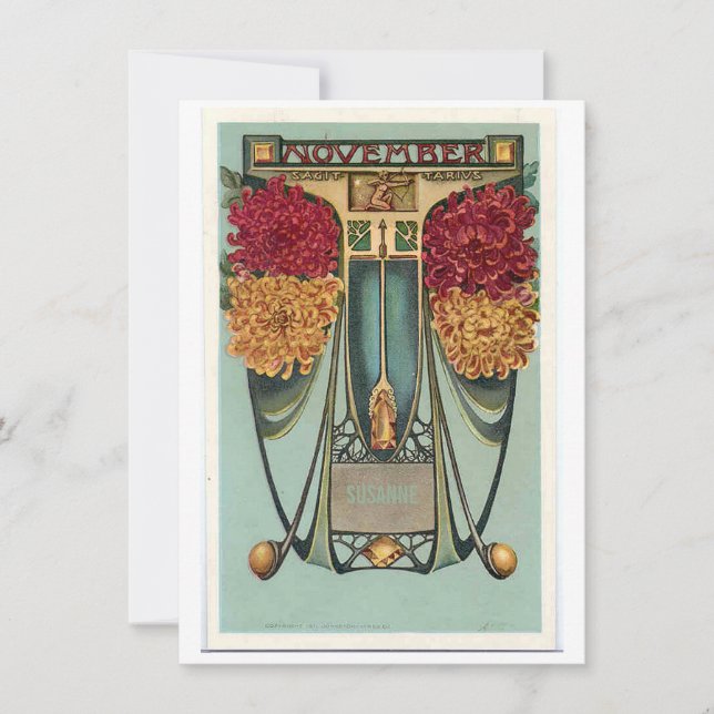 Invitation Nouveau Novembre Sagittarius anniversaire Invitati (Devant)