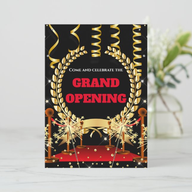 Invitation Nouveau prix d'ouverture grand affaires couronne o (Debout devant)