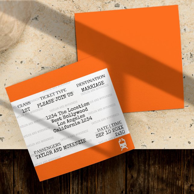 Invitation Nouveauté Mariage de train britannique personnalis (Novelty Personalized British Train Wedding Invitations from Ricaso. Trainspotter / Rail fans ideas)