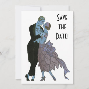 Invitation Nouveaux mariés Art Déco vintage, Danse Mariage d'