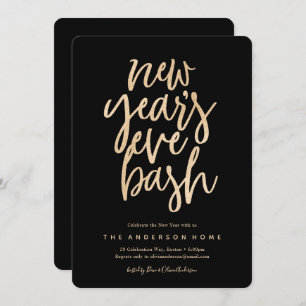 Invitation Nouvel An Bash Faux Parties scintillant Party Invi