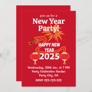 Invitation Nouvel An chinois 2025 Serpent Nouvel An chinois