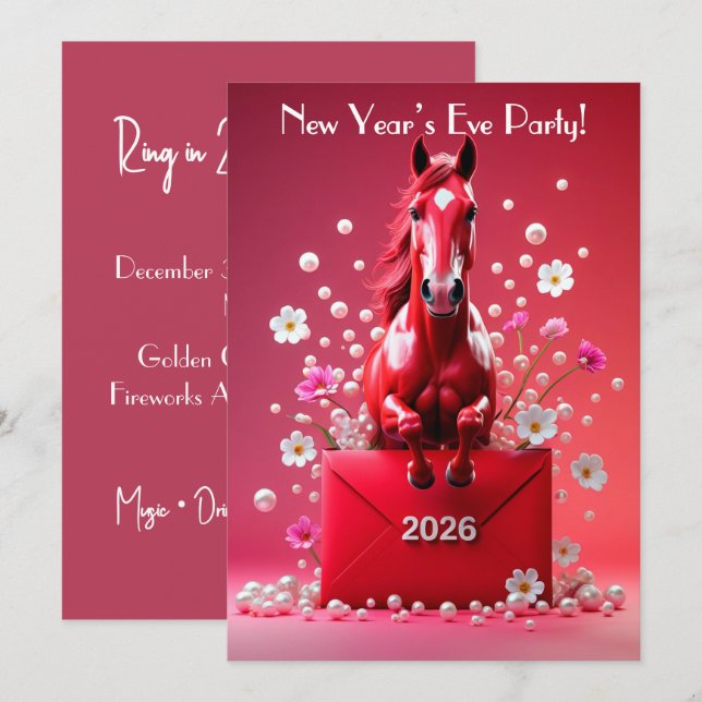 Invitation Nouvel an chinois 2026 (Devant / Derrière)