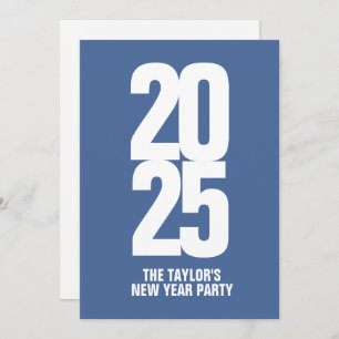 Invitation Nouvel An Fête ou événement Typographie bleu blanc