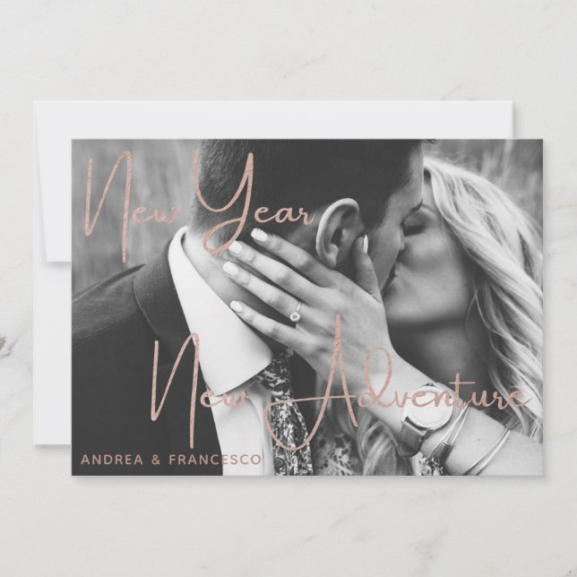 Invitation Nouvel an Nouveau engagement de l'aventure photo (Devant)