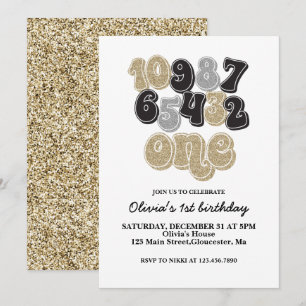 Invitation Nouvel An Réveillon Compte Premier Anniversaire In