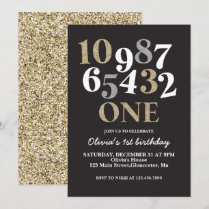Invitation Nouvel An Réveillon Compte Premier Anniversaire In