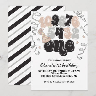 Invitation Nouvel An Réveillon Compte Premier Anniversaire In