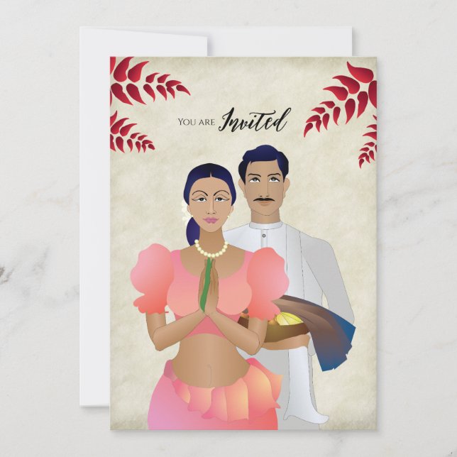 Invitation Nouvel an sri-lankais cinghalais (Devant)