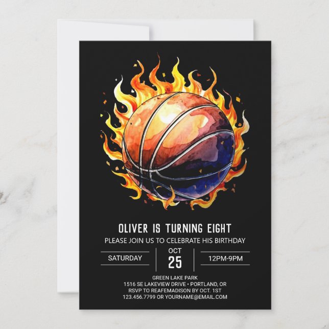 Invitation Nouvel anniversaire de basket-ball personnalisé ne (Devant)