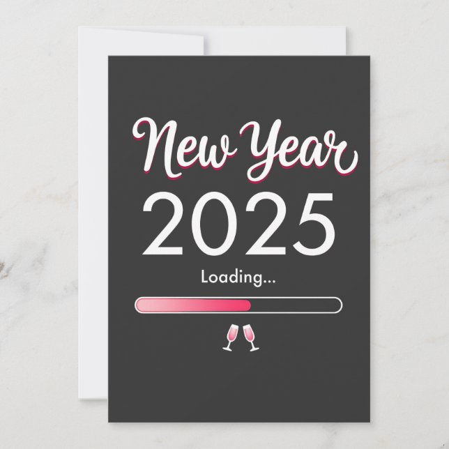 Invitation Nouvelle année Chargement 2025 Bonne année Xmas (Devant)