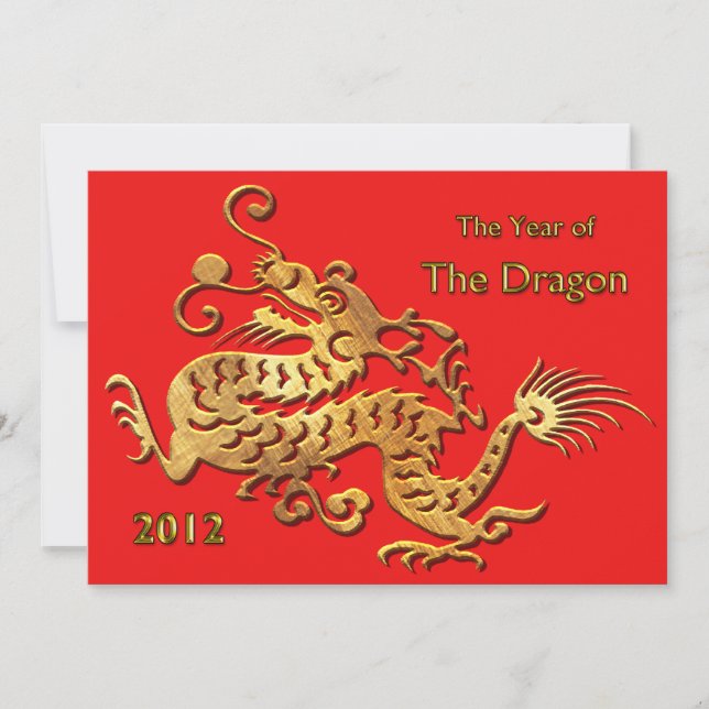 Invitation Nouvelle année chinoise 2012 ans du dragon (Devant)