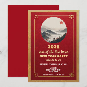 Invitation Nouvelle année chinoise 2026 Fête du Nouvel An du 