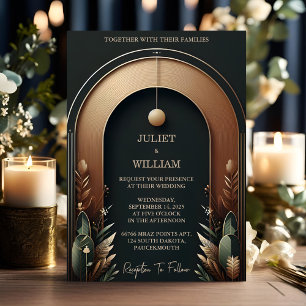 Invitation Nouvelle Forêt d'arbre de bois Rustique Grange Mar