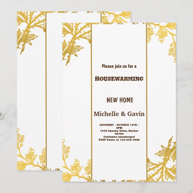 Invitation Nouvelle maison moderne automne automne fête de l' (Devant / Derrière)