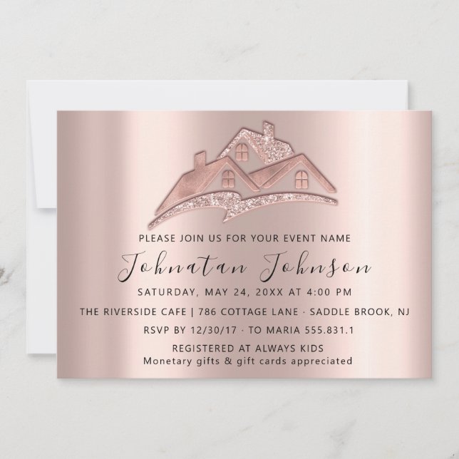 Invitation Nouvelle Maison Nous Avons Déménagé Fête de Maison (Devant)