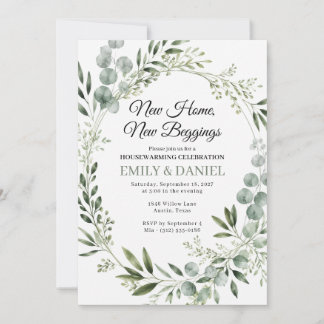 Invitation Nouvelle Maison Nouveaux Débuts Eucalyptus Pendais