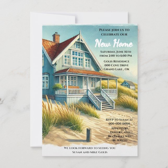 Invitation Nouvelle Maison ouverte / Fête du réchauffement de (Devant)