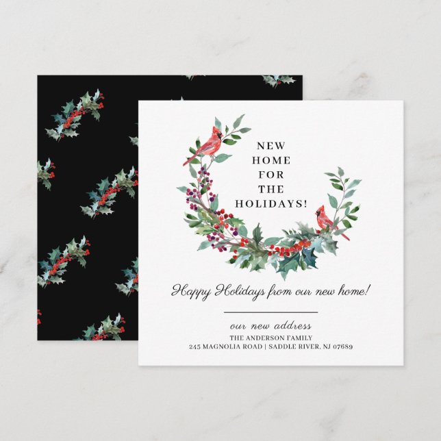 Invitation Nouvelle Maison pour les Fêtes Annonce de Déménage (Devant / Derrière)